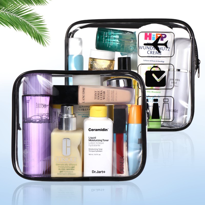 Oderra 2 Borse da Valigia Trasparente, TSA Beauty Case da