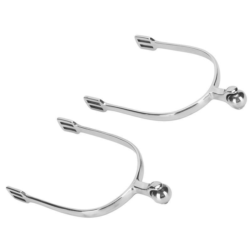 Horse Spurs English Stainless Steel with Roller Ball for Equestrian