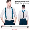 DiBanGu Teal Bow Tie and Suspenders for Men 6 Clips