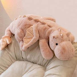 IFX24 51.2" Pink Dragon Stuffed Animal, Giant Soft Dinosaur Plush for Kids and Adults, Sturdy Fluffy Plushie Pillow