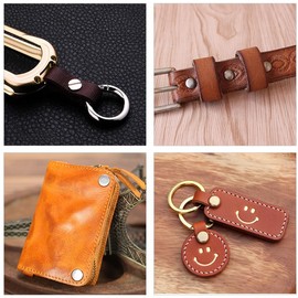 Chiloskit 10pcs 6mm Brass Button Studs Rivets Screwback Screw Leather Brass Copper Wallet Craft Solid Screw Nail Rivet Double Flat Head Belt Rivets