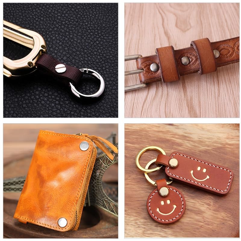 Chiloskit 10pcs 6mm Brass Button Studs Rivets Screwback Screw Leather