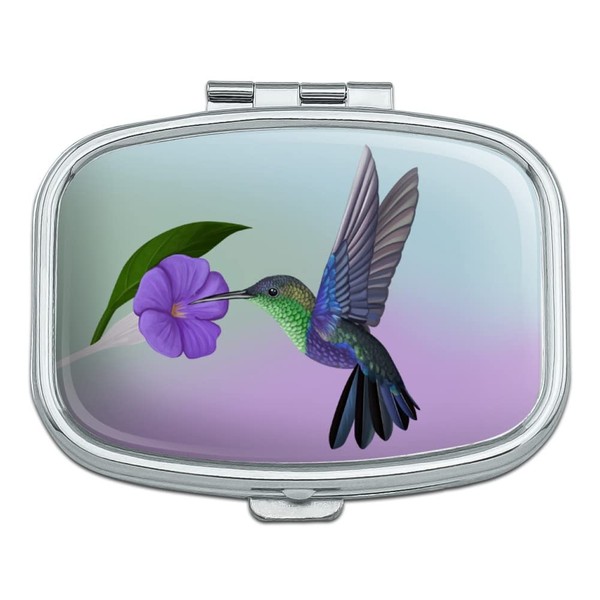 Hummingbird Crowned Woodnymph Purple Violet Rectangle Pill Case Trinket Gift Box