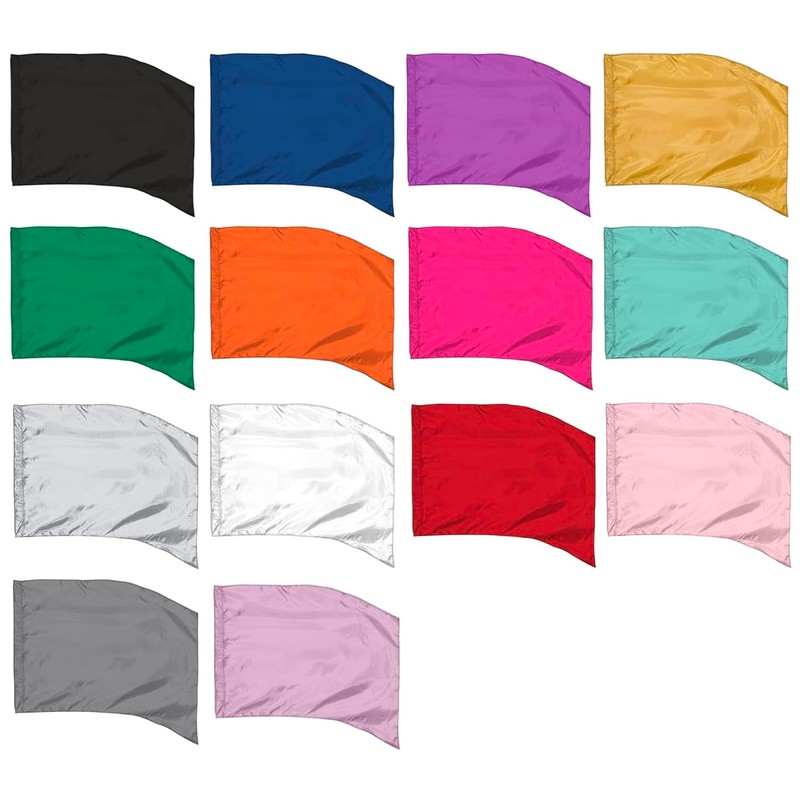 Orange Color Guard Flag, Curved Rectangle Solid Color Flag for