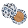 Wiryuouvt Blue Flower Padded Stool Covers - Round Barstool Seat
