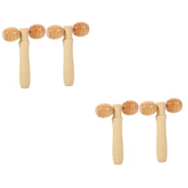 Healvian 4pcs Wooden Massage Roller for Full Body Relaxation Handheld Facial Body Tool Promotes Circulation Lightweight Portable for Home Travel