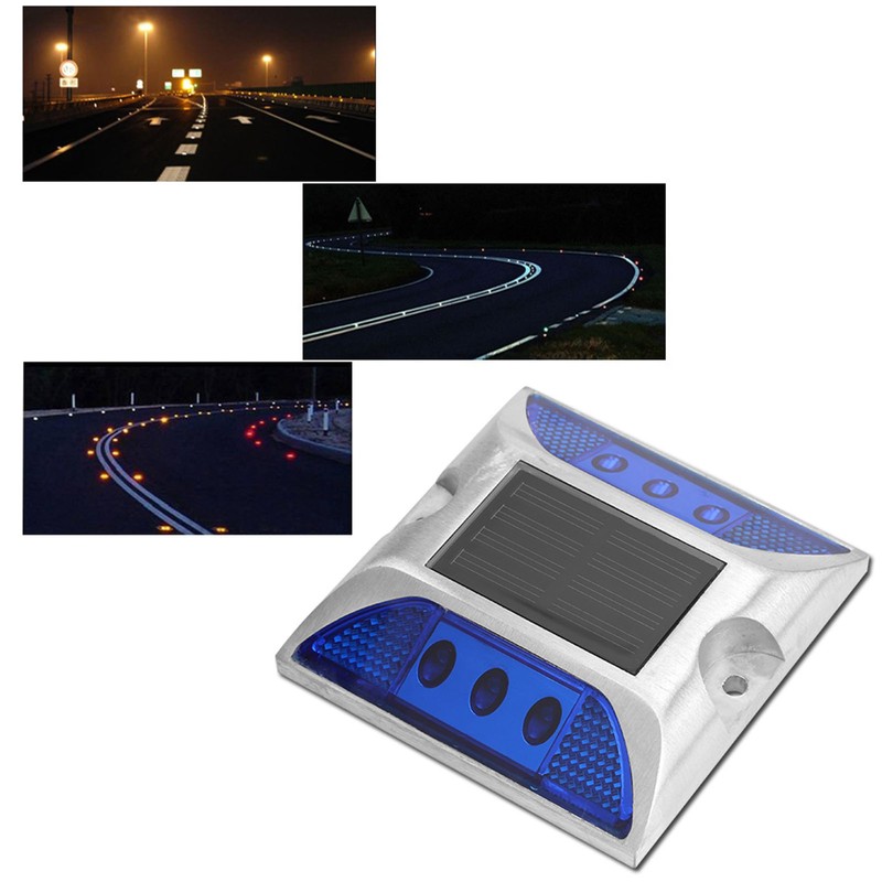LED Solar Power Ground Marker Lights Waterproof Outdoor Driveway Road