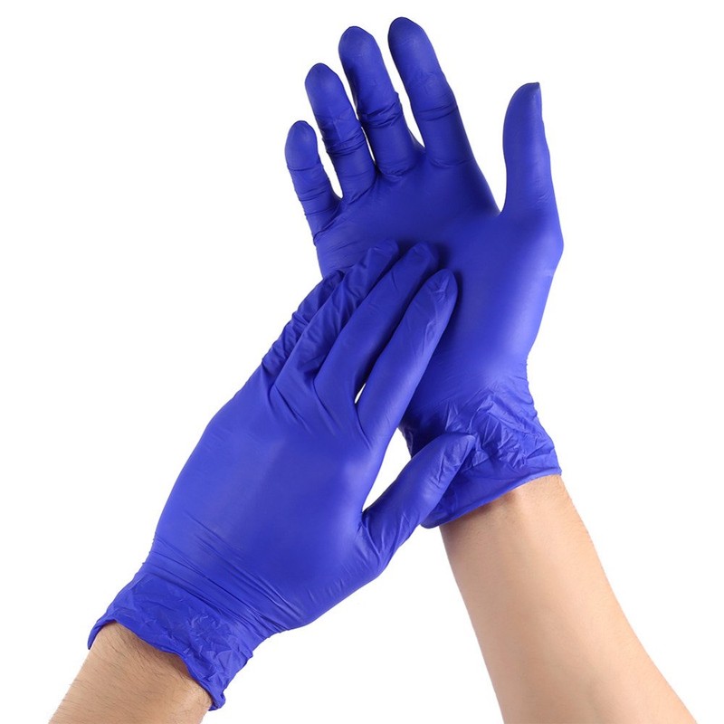 Strong nitrile examination & protective gloves SIZE L ( 8-9)