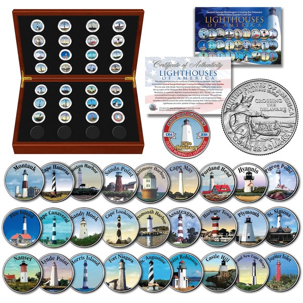Historic American Lighthouses Colorized U.S. State Quarters 28-Coin Set with Box
