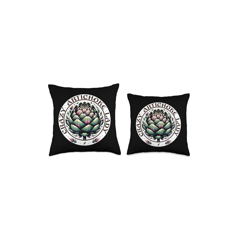 Crazy Artichoke Lady Artichoke vegan vegetarian artichoke Throw Pillow