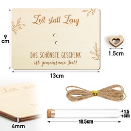 BOFUNX Time instead of stuff money gifts packaging with envelopes funny gifts money gift made of wood for Christmas birthday wedding youth dedication travel