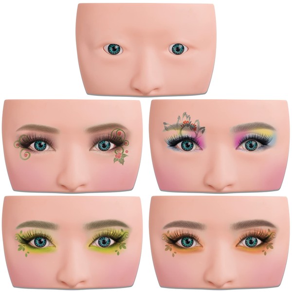 WBCBEC 1 x Makeup Practice Face 3D Board Realistic Pad for Makeup Artist Board Eyeshadow Eyeliner Eyebrow Eyelash Mapping Makeup Practice Model for Beginners (Big Eyes)