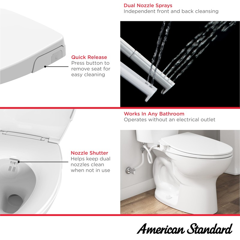 American Standard 8043A60G.020 AquaWash® Essentials Non-Electric SpaLet Bidet Seat With