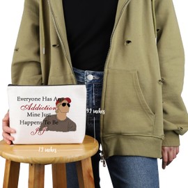 PYOUL TV-Show-inspiriertes Geschenk, "Everyone Has An Addiction" J Make-up-Tasche, TV-Show-Fan, Kosmetiktasche, TV-Show-Merch, Addiction J Bag