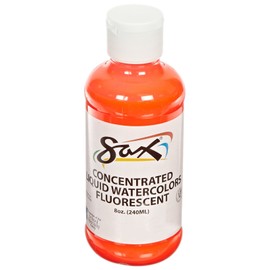 Sax Non-Toxic Liquid Watercolor Paints - 8 Ounce - Set of 6 - Multiple Fluorescent Colors