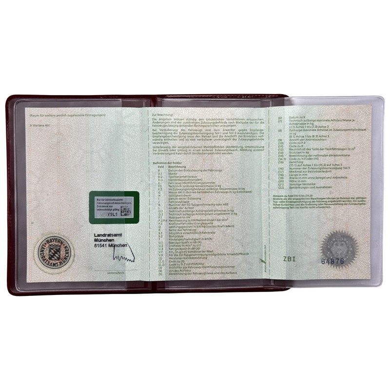 orgaexpert Car Registration Card Protective Case with 5 Compartments Made