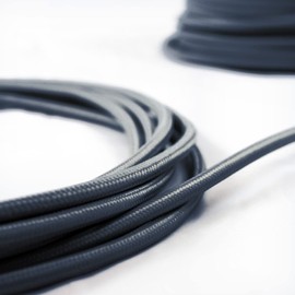 smartect Textile Cable Anthracite, 3 Metre Vintage Lamp Cable Fabric, 2 Core (2 x 0.75 mm²) Power Cable Textile Coated for Own DIY Project