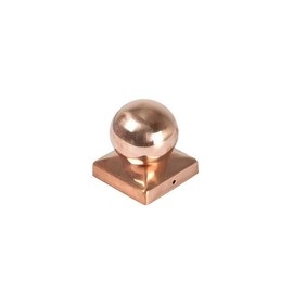 Post Cap Copper Ball | Dimensions 9 x 9 cm (91 x 91 mm) Square | Polished | Fence Post Caps | Fence Caps | Copper Caps | Post Cover | Caps | Fence Post Cover