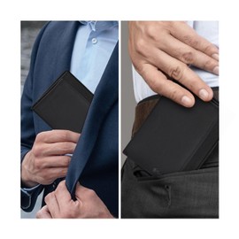 Leather Trifold Wallet For Men - RFID Blocking - 7 Card Slots, 2 Note Compartments & 1 ID Window - Minimalist Design, Slim Wallet - Premium, Fashionable Gifts for Him - Father's day (BLACK FOREST)