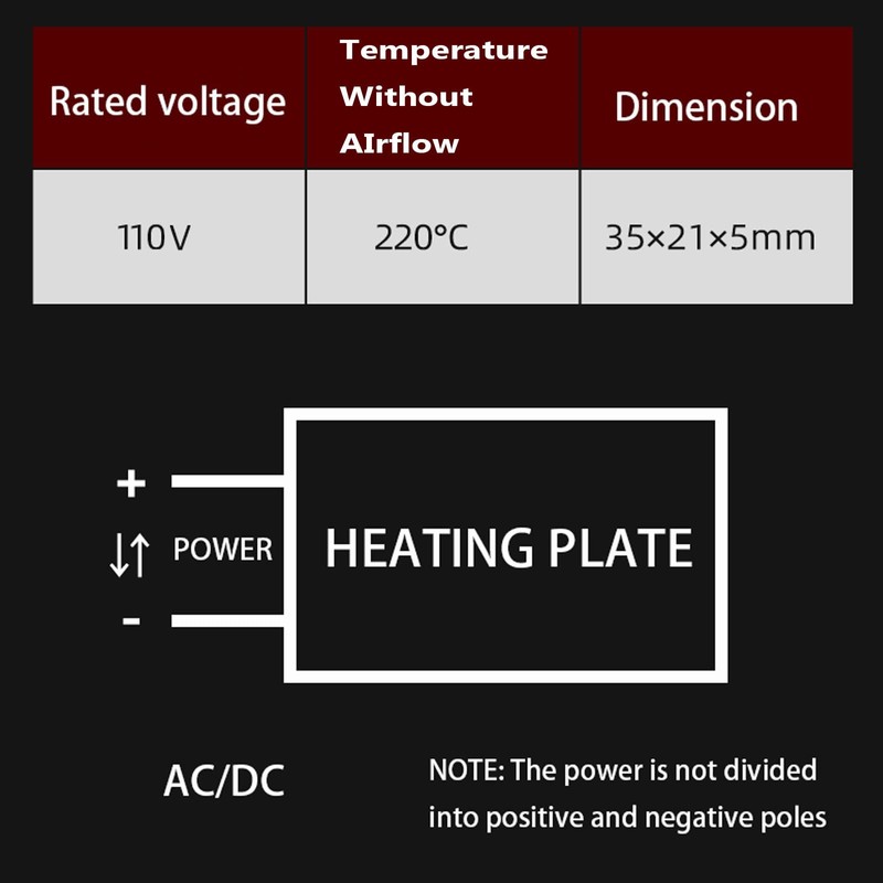 2PCS PTC Heating Element AC/DC 110V 220C Insulated Constant Temperature