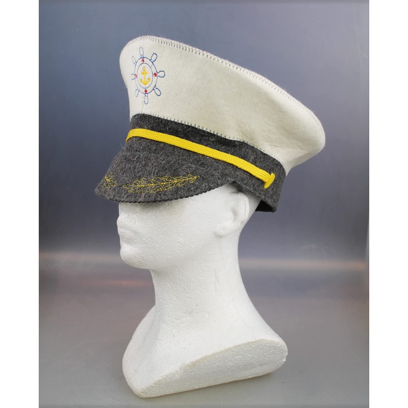 GMMH 1549 Captain Sauna Hat Felt Cap 100% Cotton Felt