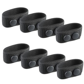 Belt Loop Pack of 8 Nylon Duty Belt Keeper with Double Press Studs, Belt Ring Holder, Elastic Band Holder, Belt Double Safety Snap Buckle, Belt Frame Nylon Work Belt Holder