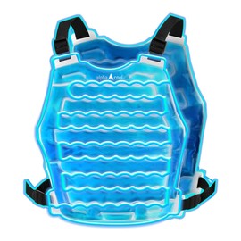 AlphaCool Original Cooling Ice Vest for Men and Women – Adjustable, Reusable Cooling Vest – One Size Vest for Summer Blue One Size