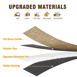 Chenille Stair Treads Non Slip 4pcs Absorbent Stair Runner for Wooden Steps Rubber Backing Stairs Carpet Treads Indoor Staircase Covers Mat with Rubber Backing for Pets Kids 8"X30" Beige