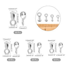 NBEADS 70 Pcs Ball Chain Pull Loop Connectors, Fit for 2.4mm/3mm/4.5mm/6mm Real 304 Stainless Steel Ball Chain Ceiling Fan Lamp Pull Loop Chain Connectors Jewelry Clasp Findings Fan Pull Chain