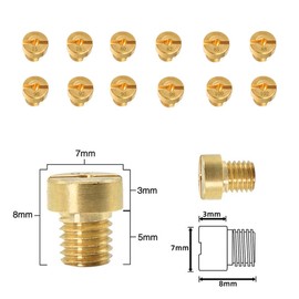 Carburettor Nozzle M5, Main Nozzle Set M5, Carburettor Nozzles M5, Carburettor Main Nozzle Set Carburettor Nozzle 75,78,80,82,85,88,90,92,95,98,100,102 for Scooter Motorcycle Moped