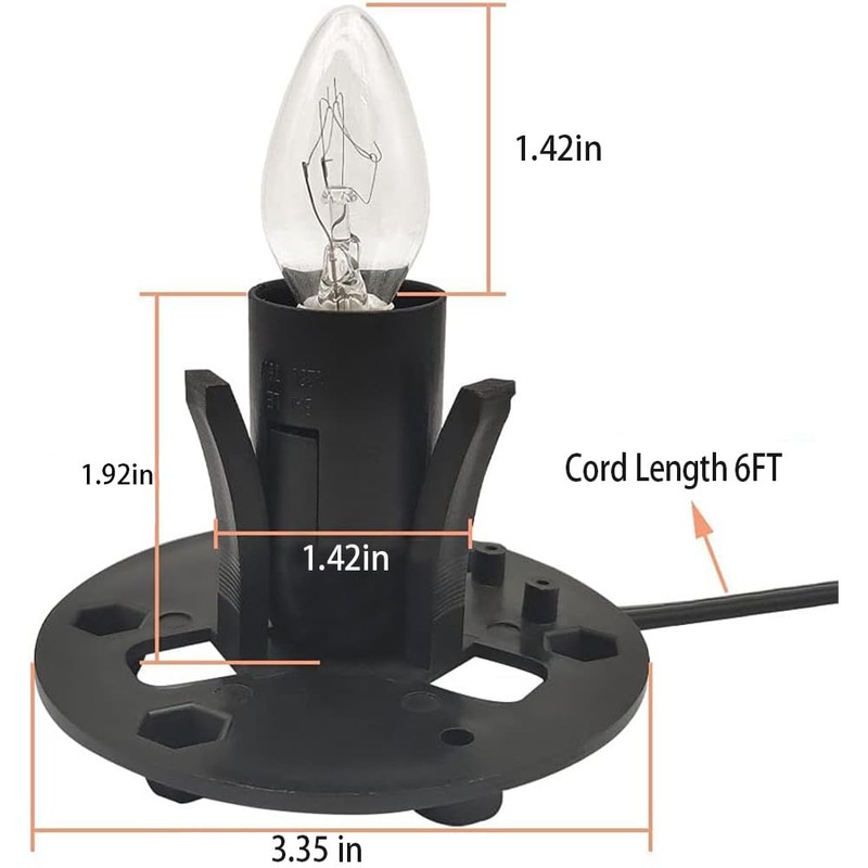 Jacqings Himalayan Salt Lamp Cord Replacement with Dimmer Switch, 5