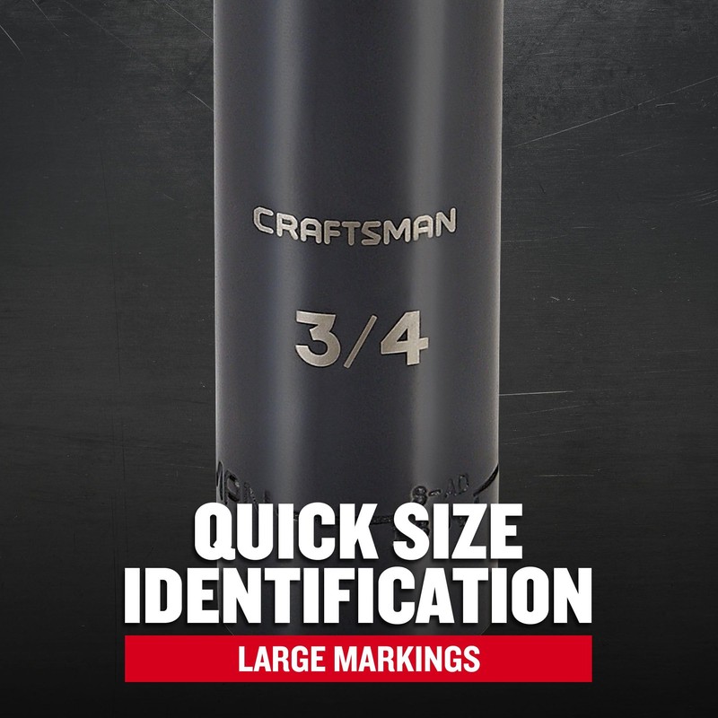 CRAFTSMAN Deep Impact Socket, SAE, 1/2-Inch Drive, 3/4-Inch (CMMT16061)