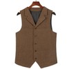 Garqia Clyon Hunting Aged Mens Tweed Vests Herringbone Waistcoats Retro