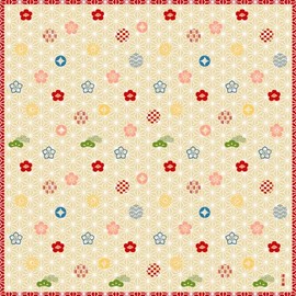 Hamamonyo Kofu (Furoshiki, 19.7 inches (50 cm), Four Seasons Flower Princess Komon