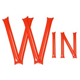 Hooshing 40PCS Red Bam Bam Thunder Sticks Cheerleading Inflatable Noisemakers Plastic Clap Hands Outfit for Cheering Basketball Football Party Sport Team Spirit