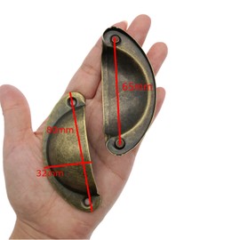 JZK 12 x Vintage Shell Cup Handles Half Round Retro Kitchen Cabinet Door Handle for Wardrobe Door Kitchen Drawer Door Handles