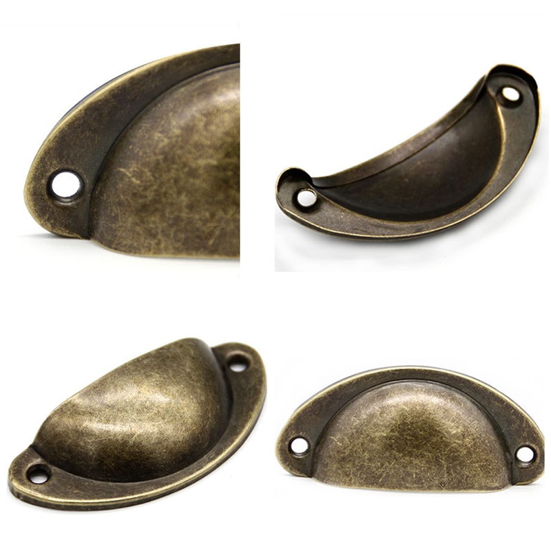 ACBBMNS 30pcs Shell Cup Handles Half Moon Vintage Cupboard Door