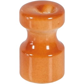 FANTON Ceramic Insulator, Terracotta Colour, Set of 6 Insulators Diameter 16 mm H 25 mm for Installations with Brass Screws 89030TC