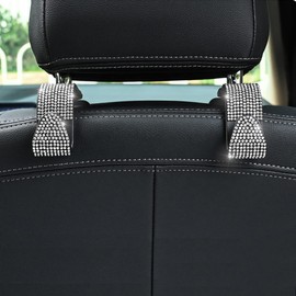 SINGYICO - Ganchos para reposacabezas de coche, organizador universal para bolso de mano, chamarra, ganchos para asiento de coche, 4 unidades (blanco)