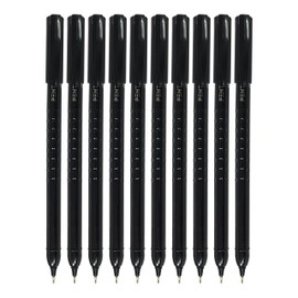 PENTIP Ballpoint Pens, Fine Point (0.7mm), Pack OF 10, BLACK, Smooth Stick Ball Pens, Perfect for School Office Home Everyday Use, iVAIDEX Black Ball Pen