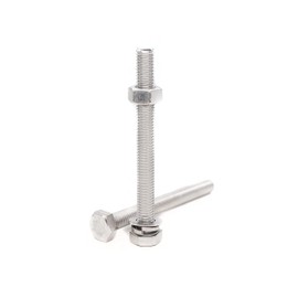 binifiMux 10-Pack M8-1.25 x 120mm Hex Bolts and M8 Hex Nuts Flat Washers Spring Washers Set, Plain Finish, 304 Stainless Steel