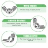 25 Pcs M8 Wing Nuts, Butterfly Nuts, Stainless Steel Butterfly