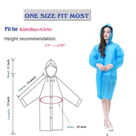 YDYJKI Kids Rain Poncho 2Pcs Reusable Raincoat for Children Boys and Girls (Blue + Pink)