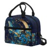 Butterfly Insulated Lunch Box for Women Blue Lunch Tote Bag