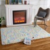 HARESLE Rainbow Rug, Thick Pile Bedroom Rug, Super Soft Fluffy
