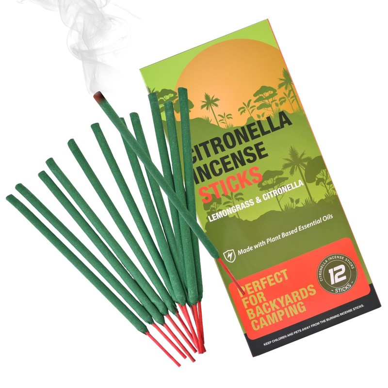 Citronella Incense Sticks - Suitable for Outdoor Camping, Patio, Hiking,etc
