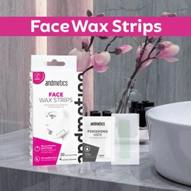 andmetics FACE Wax Strips: Cold Wax Hair Removal Strips, Hair Removal Strips for The face, 20 x Wax Strips