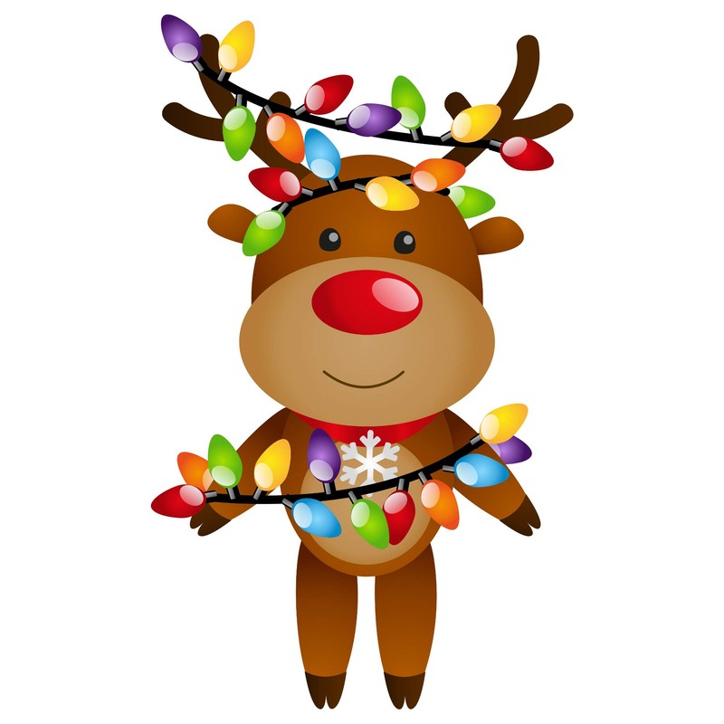 Happy Christmas Reindeer High Quality Double-Sided Static Cling Window Sticker