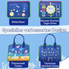 khlerox Busy Board Montessori Toy for Toddlers, Educational Learning Activity Sensor Board, Developing a Sensory Toy for Fine Motor Skills (Blue)