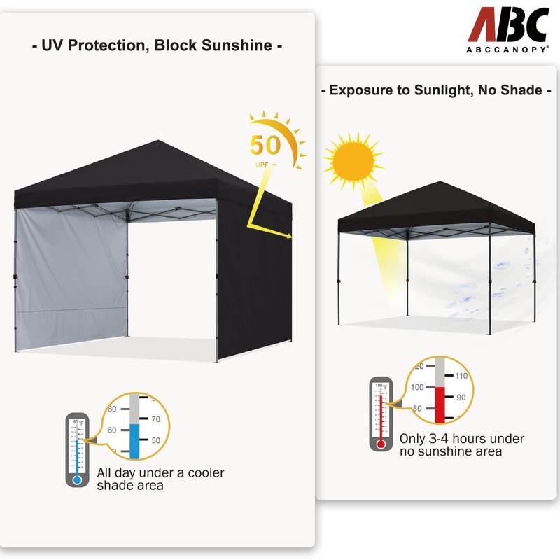 ABCCANOPY Easy Pop up Canopy Tent with 2 Sidewalls for